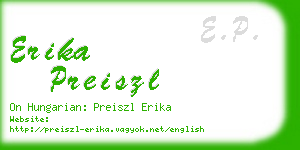 erika preiszl business card